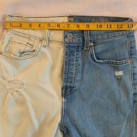 7 for all Mankind Josefina Two-toned High Waisted Jeans Size 25 - Picture 3 of 16